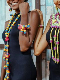 Collier Wax & Perles Baoulé